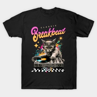 BREAKBEAT  - Cat Dj checker floor T-Shirt